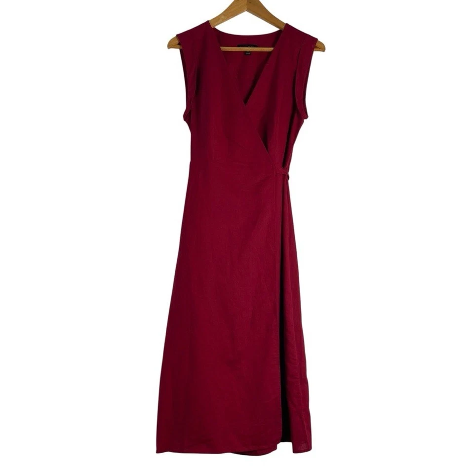 Banana Republic льняной хлопок надежном платье размер 4 красный оболочка - Изображение 1 из 4