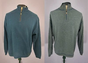 Tommy Bahama Reversible 1/4 Zip Pullover Sweater Blue Gray Men's Size L NO TAGS - Picture 1 of 11