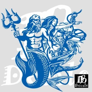 Mermaid Sexy Girl Poseidon Aqua Man Car Boat Truck Window Vinyl Decal Sticker - Bild 1 von 2