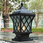  Outdoor Column Lights, Modern Column Lamp IP54 Waterproof Glass Post L-BLACK