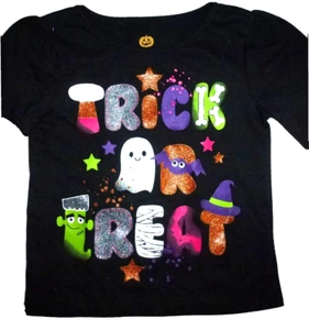 Bebé Niñas Brillo Fantasma Trick or Treat Halloween Mangas Largas Camiseta 12 mths - Imagen 1 de 3