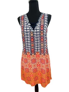 Vintage My Michelle Dress SZ Med Psychedelic Geometric Print Sleeveless Sheath - Picture 1 of 7