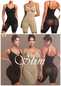 Women Sculpting Bodysuit Tummy Control Shape Wear Body Shaper Slim Line Blk M/L - Picture 1 of 9
