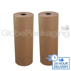 900mm x 200M x 2 ROLLOS DE PAPEL ENVOLVENTE KRAFT MARRÓN 88gsm - Imagen 1 de 5