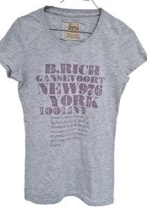 Klassisches T-Shirt mit Aufdruck und Rundhals von Better Rich, grau, Gr. 36 - Bild 1 von 3