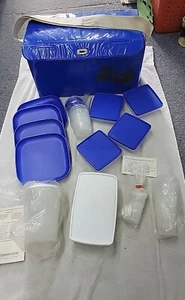 Tupperware Nappe Babcock Picnic Insulated Cooler Set Cups Plates Containers Blue - Picture 1 of 24
