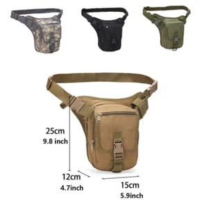 Motorcycle Rider Tactical Waist Drop Leg Thigh Bag Shoulder Hip Belt Fanny Pack - Picture 1 of 10