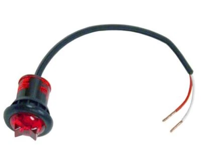 Buyers Products 5627512, .75" Round Marker Light - 1 LED Red w/ Male Bullets - Image 1 of 2