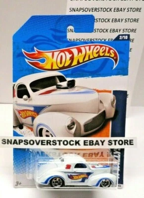 2011 HOT WHEELS PEARL WHITE '41 WILLYS COUPE, HW #152, WALMART EXCLUSIVE, VHTF - Image 1 of 4