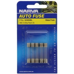 Narva 52305BL Glass Fuse Pack 5 Amp 3AG 5 Pack - Picture 1 of 4