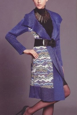 Cárdigan Jerry T para mujer estampado azul real frente abierto grande 14 16 SR 3299  Foto 1 de 4