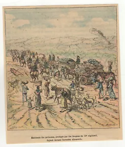 guerre 1870-1871 Français Allemands gravure XIXe Habitants des Ardennes /B1FAa - Bild 1 von 1