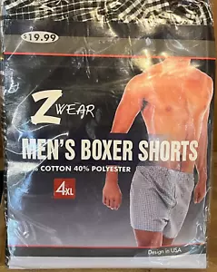 3-Pack Men’s One Button Boxer Shorts 4XL Assorted Plaids Blue Red - Picture 1 of 3