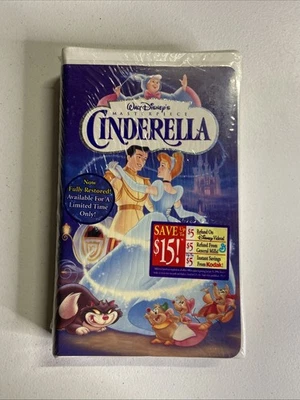 Cinderella (VHS, 1995) Walt Disney Masterpiece Collection kids movie film NEW - Image 1 of 2