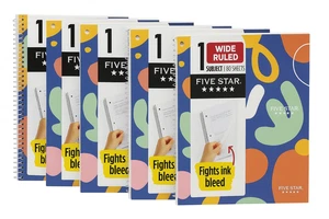 5-Pack | Impressionist Notebook, 1 Subject, Wide Ruled, 8" x 10.5", Squiggle - Picture 1 of 9