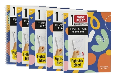 5-Pack | Impressionist Notebook, 1 Subject, Wide Ruled, 8" x 10.5", Squiggle - Image 1 of 4