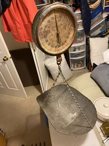 Vintage Chatillon hanging 20lb. scale w/ basket - Picture 1 of 11