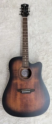 Guitarra Eléctrica Acústica Luna Art Vintage Dreadnought Cutaway Tapa Sólida Foto 1 de 4