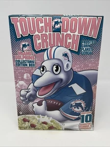 Miami Dolphins Touchdown Crunch Cereal Vintage 2010 Caja sin abrir Coleccionistas - Imagen 1 de 9