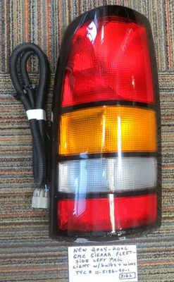 NEW 2004-2006 Sierra Fleetside Left Driver Side Tail Light  with Wires + Bulbs Foto 1 de 4