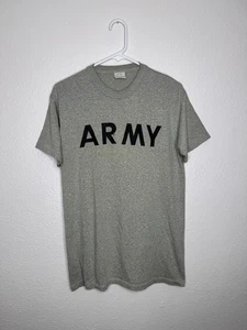 VTG 90s ARMY UNITED STATES PFU PHYSICAL FITNESS UNIFORM GRAY T SHIRT MENs SZ M - Picture 1 of 15