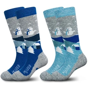 Merino Wool Ski Socks Kids, Knee-high Warm Thermal Snowboard Skating Socks fo... - Picture 1 of 6