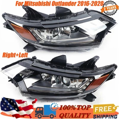 Fits 2016-2020 Mitsubishi Outlander Pair Halogen Projector Headlights LH+RH Side Foto 1 de 4