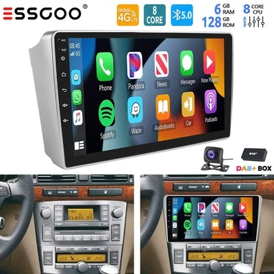 ESSGOO DAB+ Für Toyota Avensis T25 2002-2008 Autoradio Android 14 GPS Carplay Navi WIFI