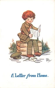 WW1 HGC MARSH LAMBERT A Letter from Home WW1 Themed Children's Postcard - Bild 1 von 2