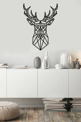 DECORSEL Decorazione da parete | decorazione da parete cervo in metallo | 86x64 cm | decorazione corna testa di cervo #25