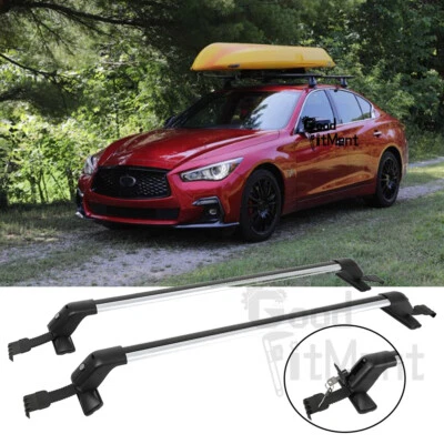 For Infiniti Q50 Sedan 43.3" 2x Roof Rack Cross Bar Luggage Cargo Carrier + Lock - Imagem 1 de 4
