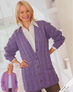 womens v and round neck cardigans double knit knitting pattern COPY b7 - Picture 1 of 2