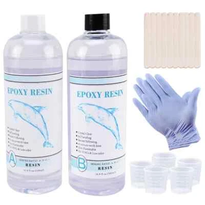 Epoxy Resin Kit Crystal Clear 2 Part Formula for Casting Art Jewelry DIY 1pc - Image 1 of 4