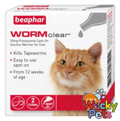 BEAPHAR CAT WORMER SPOT ON Wormclear Two Tube Pack