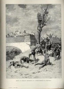 1884 Stampa Antica = MORTE DI BRONZETTI A TREPONTI 1859 = Risorgimento Old Print - Picture 1 of 1