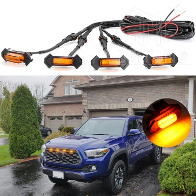 For Toyota Tacoma TRD Pro 2016-2021 Pickup Off-Road Amber Lens Grille LED Lights - Image 1 of 4