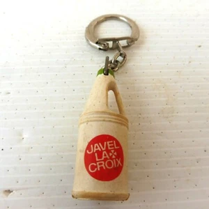 PORTE CLES DES ANNEES 60 KEYCHAIN - BOUTEILLE JAVEL LA CROIX PHOTO RECTO-VERSO - Foto 1 di 2