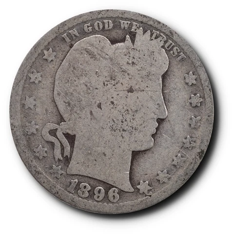 1896 Barber Quarter Silver  25C Cover