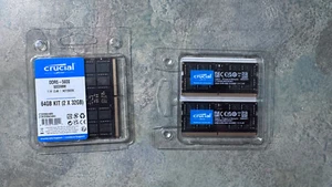 Crucial - DDR5 - kit - 64 GB: 2 x 32 GB - SO-DIMM 262-pin CT2K32G56C46S5 - Photo 1/2