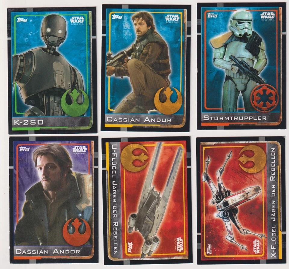 6 Karten Topps Star Wars - Rogue One - Nr. 37, 38, 40, 41, 43, 50 - Bild 1 von 1