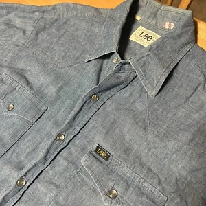 Camisa vaquera Lee extra larga cola grande cambray a presión - Imagen 1 de 10
