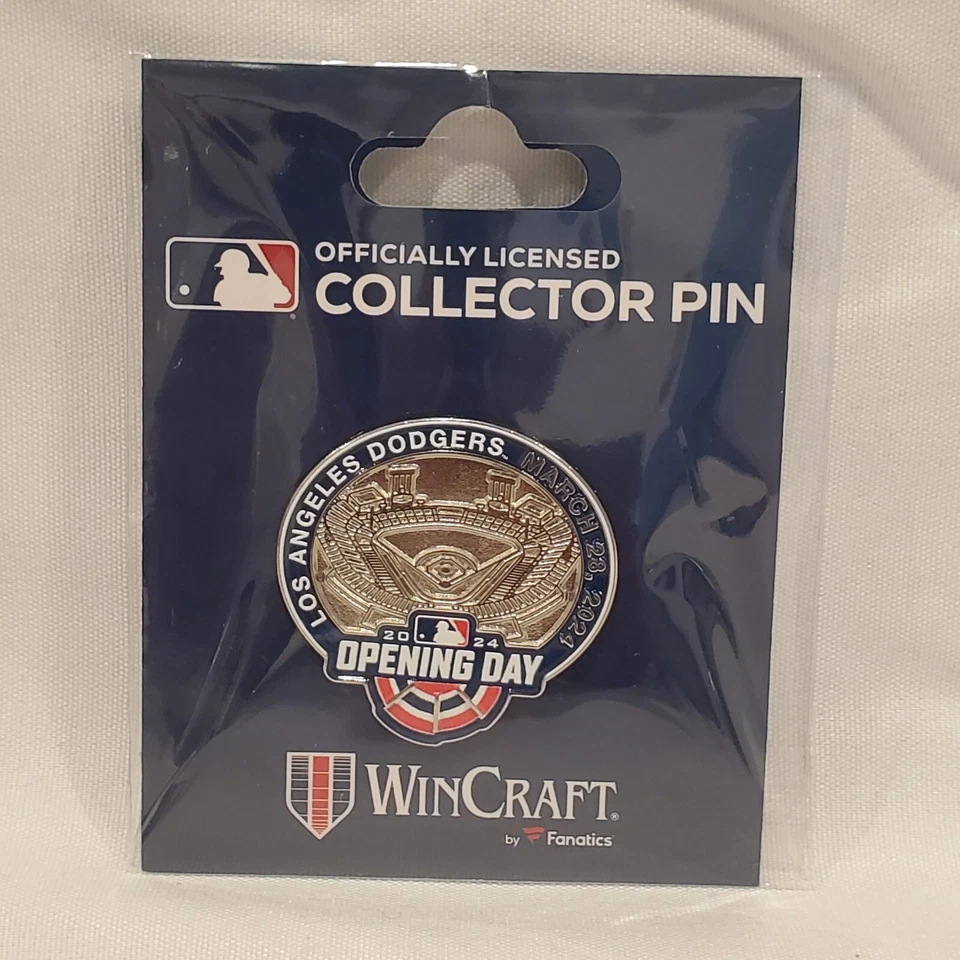 2024 Opening Day Pin Los Angeles Dodgers Dodger Stadium Silver 3/28/24 - Image 1 of 1