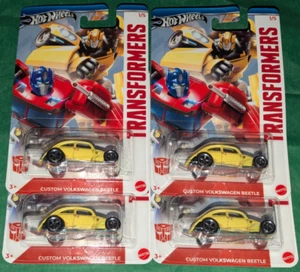 lot of 4 Hot Wheels Transformers Custom Volkswagen Beetle 1/5 Yellow bumblebee - Picture 1 of 1