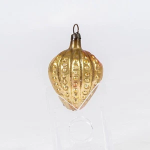 Antique Golden Strawberry Blown Glass Christmas Ornament Germany - Picture 1 of 8