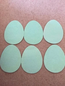 6 Large Glitter Foam Green Easter Egg Shapes Foam Craft Blanks - Picture 1 of 3