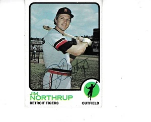 1973 TOPPS BASEBALL #168 Jim Northrup Detroit Tigers Signed Autograph - Picture 1 of 1