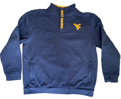 Colosseum West Virginia Men's Jacket Pullover Sz XL Navy 1/4 Snap Warm Cover