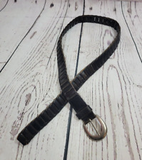 Amiee Lynn Black Genuine Leather Bonded Link Adjustable Belt Women's Size Large