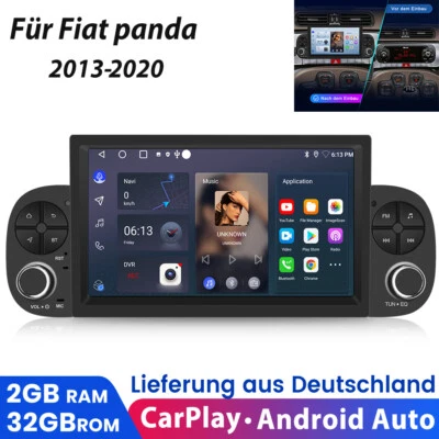 Autoradio 7" Per Fiat Panda 2013-2020 2G+32G Android 13 CarPlay WIFI BT DAB RDS - Immagine 1 di 4