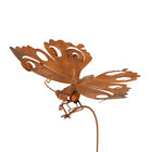 Garden 152cm Rust Metal Single Butterfly Stake Outdoor Ornament Yard Patio Decor